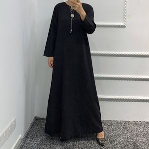 Handcraft <b>Beads</b> 3 Piece Muslim Set Matching Outfit Crinkled Crepe Open Abaya Kimono Long Sleeve Dress Wrap <b>Skirt</b> Dubai Autumn - Product Image 3