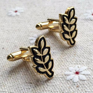 Custom Masonic Acacia Leaf Shirt <b>Pin</b> Gold Plated Black Enamel Freemason Blue Lodge Formal Shirt Accessories - Product Image 5