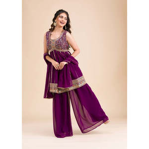 Women's <b>Party</b> Wear Embroidery Thread & <b>Sequins</b> Work Suit Set - Product Image 1