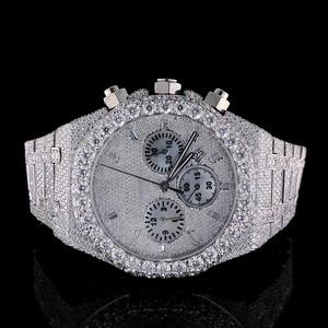 Reloj de Diamantes Moissanite en Oro Rosa Totalmente Cubierto de Diamantes, el Más Vendido, para Fiestas Nocturnas y Uso en Clubes, Disponible a Precio de Exportación - Product Image 1