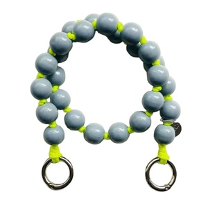 Hot Selling Resin Beaded Keychain Bracelet Neon Rope <b>Key</b> Holder Wrist Strap Fashion Car Keyring Accessory Trendy Gift Item - Product Image 1