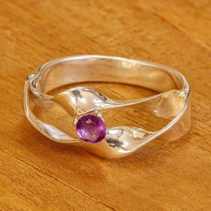 Heaven <b>Crafts</b> Natural Purple Amethyst 925 Sterling Silver Peace Bohemian Christian IGI Certified Handmade Unisex Statement <b>Ring</b> - Product Image 6