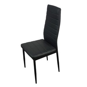 Set di 6 Eleganti Sedie da Pranzo Nere con Schienale Alto e Texture a Strisce, Codice di Ricambio Assemblato BSTWCEZKMG - Product Image 5
