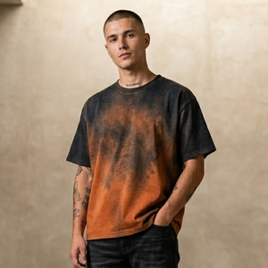 Men's Oversized Tie-Dye T-Shirt Short Sleeve O-Neck Stonewash Tee Shirt Men Summer Street Style Acid Wash Tie Dye TShirts Mens - Product Image 6