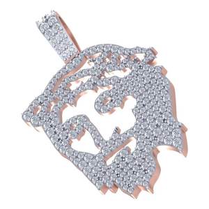 Colgante Unisex Lurba de Oro Amarillo y Blanco de 10 Quilates con Rostro de Jesús, Diamante Cultivado en Laboratorio con Corte Brillante, Claridad VVS1, Certificado IGI, Amuleto Hip Hop - Product Image 2