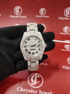 Movimiento automático Mecánico de alta calidad hecho a mano VVS Moissanite Diamond Iced Out Hombre Mujer Reloj de acero inoxidable de lujo - Product Image 6