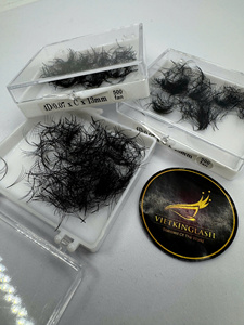 Extensions de cils pré-faits 4D 8D, 500 bouquets, en PBT coréen, faits main, volume, noir mat doux, base pointue, courbure C CC D - Product Image 3
