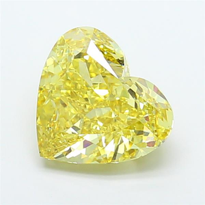Diamant de laboratoire exclusif, jaune intense fantaisie, taille cœur, 5,97 carats, VS2, certifié IGI, diamant synthétique en vrac, qualité export, CVD. - Product Image 1