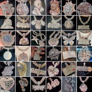 Meilleur Prix – Pendentif Classique Chic en Argent 925 Plaqué Or avec Plaque Nominative, Diamants Moissanite VVS et Breloques pour Femmes, Idéal pour les Fêtes - Product Image 4