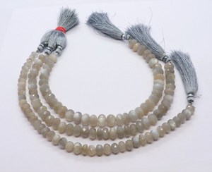 Cuentas facetadas de piedra lunar de Ceilán natural de 7-8 mm, hilo de cuentas facetadas de piedra lunar natural para fabricación de joyas al por mayor - Product Image 1