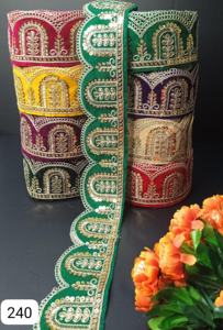 Élégantes dentelles brodées sur mesure pour les créateurs de mode de luxe, vêtements de mariée et projets de couture, styles fantaisistes personnalisés - Product Image 5