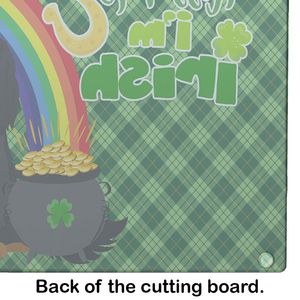 Planche à découper en verre de grande taille Black Tan Cavalier Spaniel St. Patrick's Day Planche à découper décorative en verre trempé Outil de spécialité - Product Image 5
