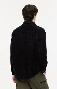 Industrie tendance 2024 haute qualité personnalisé OEM hommes haute GSM surdimensionné coupe décontractée velours côtelé hiver sur chemise en gros - Product Image 4