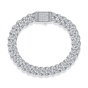 Bracelet hip-hop en moissanite de qualité supérieure, bijou élégant et tendance pour hommes et femmes, idéal pour les fêtes et les occasions spéciales - Product Image 1