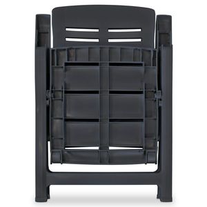 2 pz sedie da Patio reclinabili antracite comode sedute in plastica per uso esterno - Product Image 6
