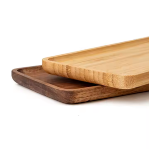 Plateau à collation individuel en bois écologique, taille et forme personnalisées, pour servir gâteaux, desserts, café sur la table - Product Image 2