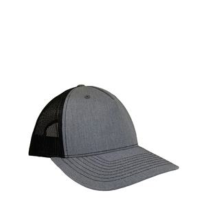 Casquette Trucker Tendance Bicolore Gris Anthracite 5 Panneaux avec Logo Patch PVC Personnalisé, Casquette en Maille Respirante pour le Sport, Fournisseur en Gros - Product Image 1
