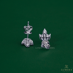 Marquise Cut Lab Grown Diamond Leaf Cluster Stud Earrings 10K Solid Gold Floral Minimalist Fine Daily wear Jewelry for Your <b>Wife</b> - Product Image 5