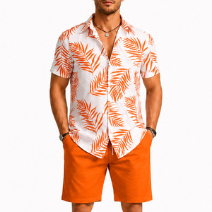 Camisa de Manga Corta para Hombre, Estilo Safari, Tejida, de Secado Rápido, con Botones, Informal, para Playa, Verano, Blanca, Negra, Floral, Satén, 100% Poliéster - Product Image 6