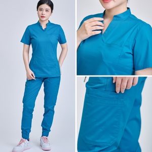 Tenues médicales en toile de rayonne/PE/Spandex pour femmes - Combinaison confortable pour salon de beauté et vêtements d'hôpital - Fournisseurs VN - OEM/ODM - Faible MOQ - Product Image 6