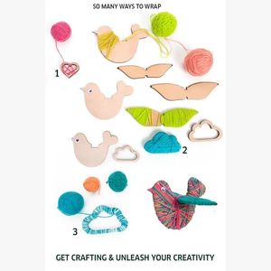 Kit de loisirs créatifs Yarn Birds DIY String Art pour créer des mobiles pour bébés personnalisés - Product Image 2