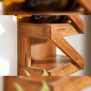 Portabottiglie da Parete Vandana Natural Form MAKASSAR 80cm in Teak Riciclato per 5 Bottiglie - Product Image 2