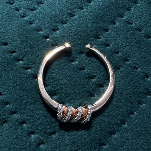 Anillo Espiral de Oro Rosa de 18K con Diamante Redondo Cultivado en Laboratorio de 0.17 CT, 3.12g, Anillo Moderno de Banda Abierta, Joyería Minimalista - Product Image 2