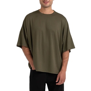 Premium Quality Men's Oversized T-<b>shirt</b> Front Custom Knitted Printing Solid <b>100</b>% <b>Polyester</b> High Street Style Eco-Friendly Quick - Product Image 2