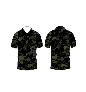 Camiseta Polo de Camuflaje Negro Oliva para Hombre, Manga Corta, Estampada, Informal, de Verano, para Golf - Product Image 3