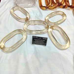 Cadenas de Resina Multicolor Mate y Transparente, Eslabones Acrílicos Tipo Cubano para Decoración de Paredes, Todos los Colores Disponibles - Product Image 4