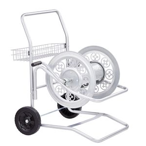 Carrello Avvolgitubo in Ferro da 3/4 di Pollice, Avvolgitubo da Giardino Portatile Regolabile da 200 Piedi (50m) per Irrigazione, con Tubo Flessibile per Acqua - Product Image 1