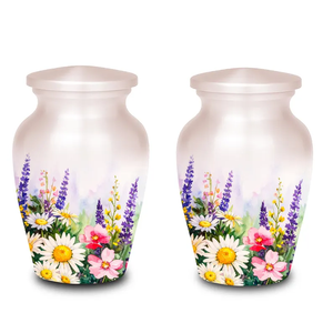 Urna Funeraria de Aluminio Personalizada, Urna Conmemorativa con Diseño Floral, Recipiente para Cremación, Uso Adulto - Product Image 5