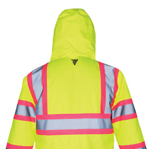 เสื้อแจ็คเก็ตสะท้อนแสง Hi Vis มาตรฐาน ANSI Class 3 สำหรับงานก่อสร้าง กันน้ำ สำหรับผู้ชาย มีขั้นต่ำในการสั่งซื้อน้อย และผ้าคุณภาพสูง - Product Image 4