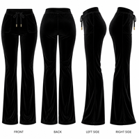 Ensemble de survêtement en velours pour femmes, 2 pièces, haut court à capuche, pantalon long, couleur unie, décontracté, toutes saisons, coupe classique
