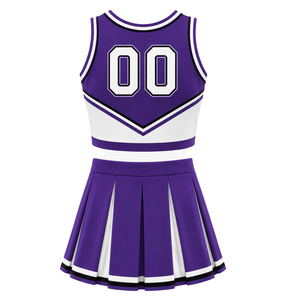 Ensemble d'uniforme de cheerleading violet : Crop top et jupe plissée pour compétition de danse d'équipe, tenue de performance sportive - Product Image 2