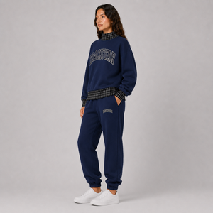 Ensemble 2 pièces personnalisé pour femme, hiver, uni, en molleton de coton biologique, écoresponsable, tenue de sport incluant un sweat-shirt - Product Image 1