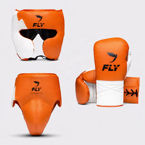 RTS Wholesale Price Custom Made Laced Stretch Breathable Real Cowhide Leather Fly Boxing Training Sparring Set Latest Model - Product Image 1