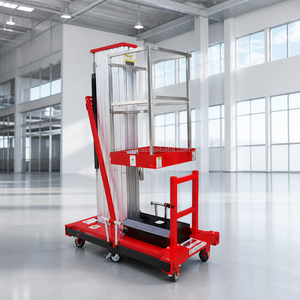Plateforme élévatrice électrique monopersonnelle en aluminium pour entrepôt industriel, avec télécommande - Product Image 1