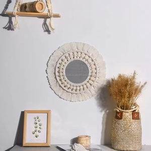 Miroir en osier macramé fait à la main de luxe écologique décoration murale de style bohème pour le salon fournisseur OEM Vietnam - Product Image 5