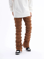 Vêtements Streetwear - Jeans en denim vintage pour homme, coupe droite, taille haute, poids lourd, design personnalisé, respectueux de l'environnement