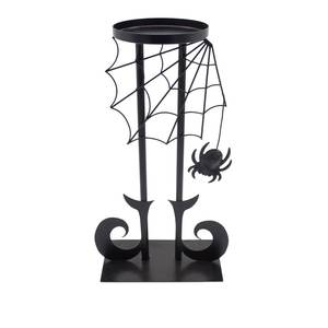 Candelabro de Hierro Negro para Halloween con Telaraña y Arañas Colgantes para Decoración de Mesa en el Hogar - Product Image 2