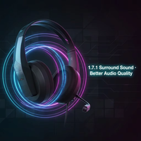 Casque de jeu filaire RGB LDON 520 avec microphone, compatible multiplateforme, casque de jeu professionnel audiophile avec éléments métalliques