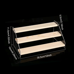 Wooden Trading Card <b>Display</b> Stand Riser Shelf Magnetic Holder for Graded Cards Self-Pickup Orders Toy Figure <b>Display</b> <b>Case</b> - Product Image 1