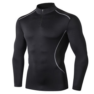 Chemises de compression OEM personnalisées de haute qualité, vêtements de fitness pour hommes, vêtements de compression de haute qualité, t-shirt à manches longues uni sans couture - Product Image 2