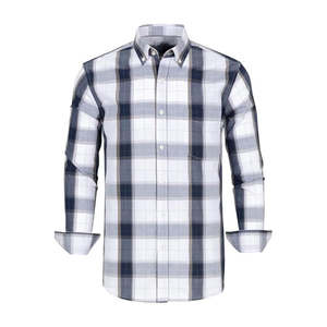 Chemise décontractée haut de gamme pour homme, 100 % coton tricoté, flanelle, manches longues, coupe ample, anti-boulochage, à carreaux - Product Image 5