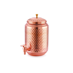 Hammered Copper Water <b>Dispenser</b> with Peacock Design and 2 Cups for <b>Drinking</b> Water Storage and Serving - Product Image 6