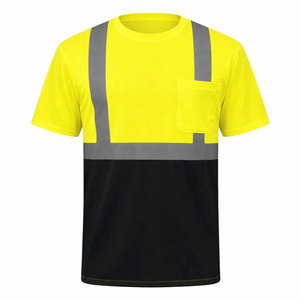 OEM Cotton Material Custom Printing Working Reflective Stripe Construction Wear Safety Hi Vis T-Shirts For Men - Product Image 3
