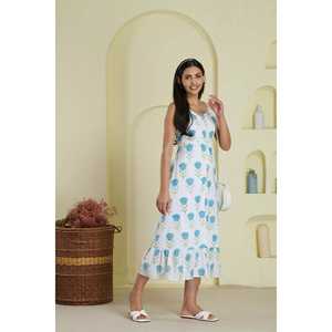 Robe décontractée à bretelles imprimée à la main Tulip Kiss - Product Image 6