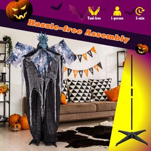 Decorazione Animatronica di Halloween da 1,8 m con Occhi Luminosi e Ali/Braccia Mobili per Decorazioni Festive - Product Image 5