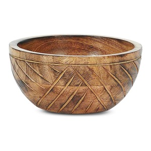 Juego de 2 cuencos grandes de madera de mango para servir alimentos seguros para entretener en caja de exhibición de frutas para decoración de encimera de café - Product Image 5